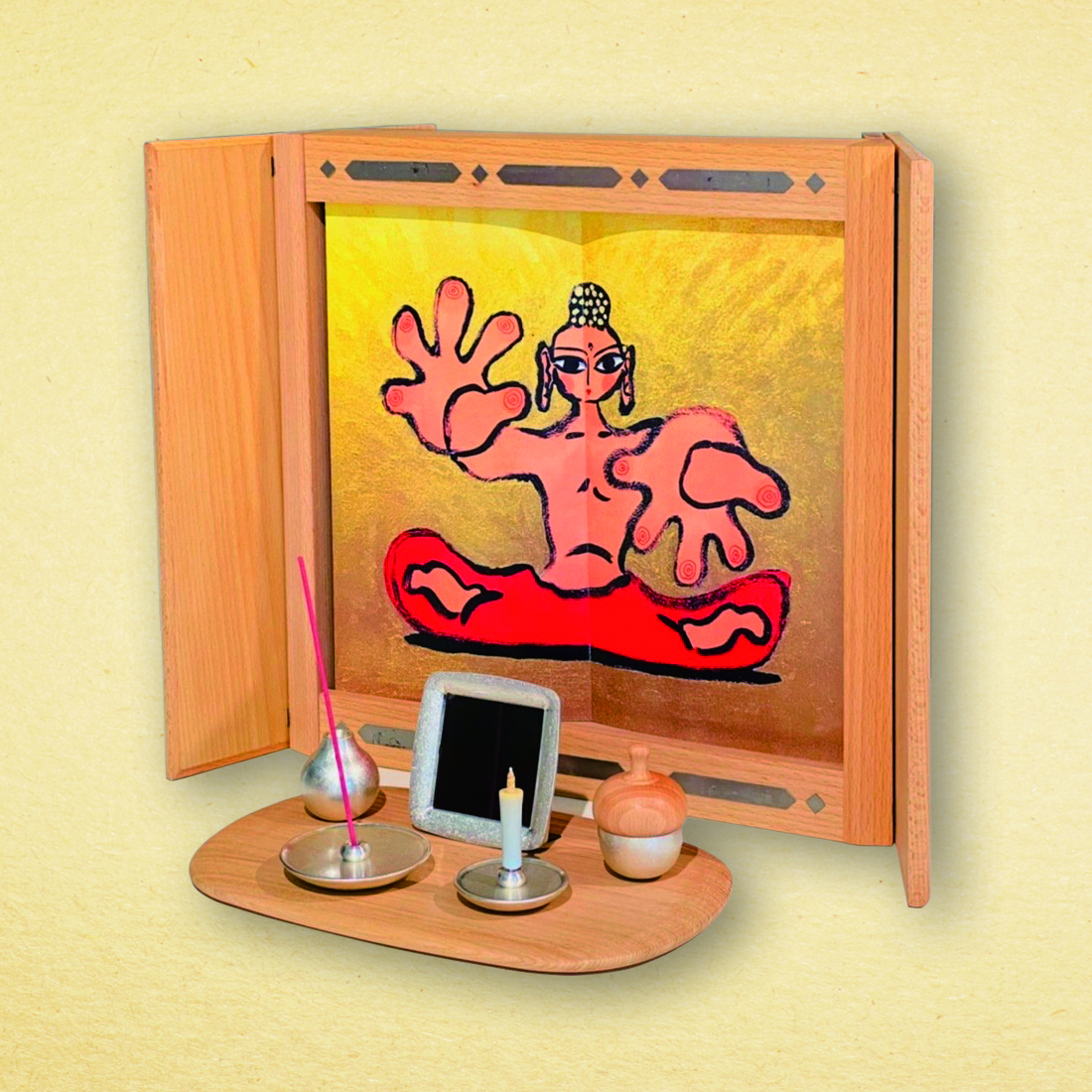 Thumbnail of 'Book Buddhist altar + Kuan (Yotsukawa Seisakusho) + Picture book "Namu..."'